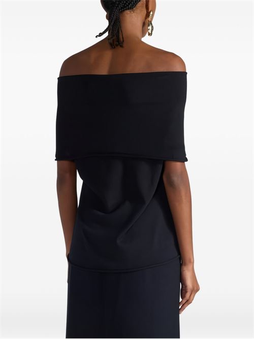 Maglia donna Liviana Conti nera con collo sciallato LIVIANA CONTI | F6SA22Y690